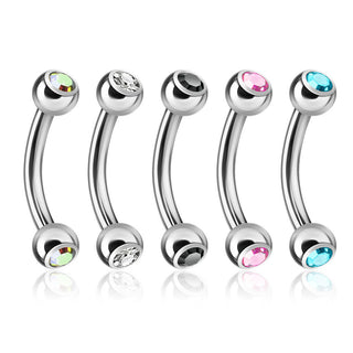 Ceja Bola Circonita Plata, 5 piezas