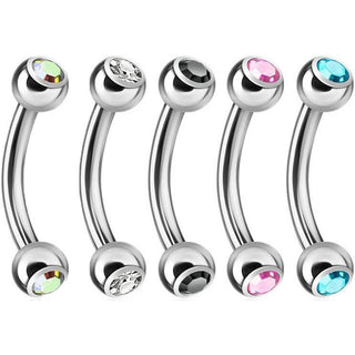 Ceja Bola Circonita Plata, 5 piezas