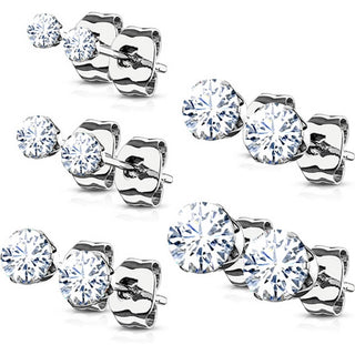 Circonita y Plata 5 pares, 5 pares