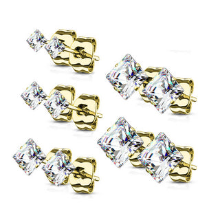 Circonita cuadrada 5 pares , 5 pares