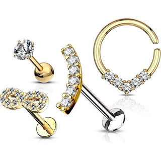 Barbell Set Labret Barbell Bendeble Hoop Ring Flexible, 4 piezas
