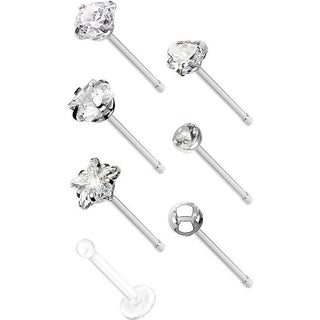Nariz Stud Pack Circonita, 7 piezas