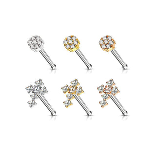 Nariz Stud pack flor cruz Circonita, 6 piezas