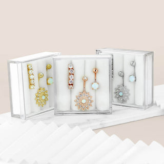 Piercing ombligo Pack Circonita Ópalo, 3 piezas