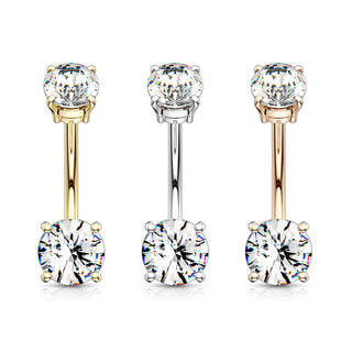 Piercing ombligo Circonita Rosca interna, 3 piezas