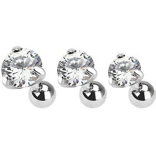 Barbell Circonita Redonda Plata, 3 piezas