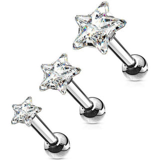 Barbell Pack Circonita Estrella Plata, 3 piezas
