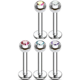 Circonita Bola Plata Labret, 5 piezas
