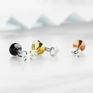 Circonita Corazón Rosca interna Labret, 4 piezas