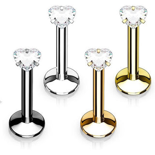Circonita Corazón Rosca interna Labret, 4 piezas