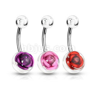 Piercing ombligo Rosa, 3 piezas