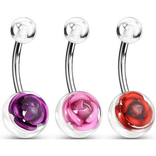 Piercing ombligo Rosa, 3 piezas