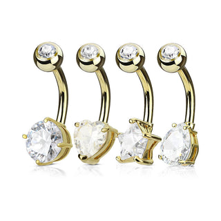 Piercing ombligo Pack Circonita , 4 piezas
