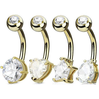 Piercing ombligo Pack Circonita , 4 piezas