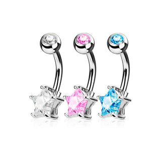 Piercing ombligo Circonita Estrella, 3 piezas