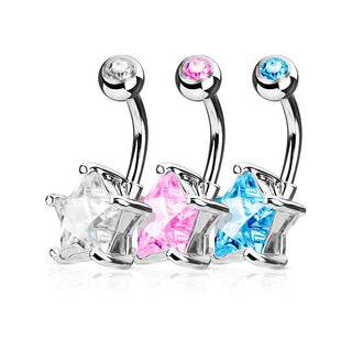 Piercing ombligo Circonita Estrella, 3 piezas