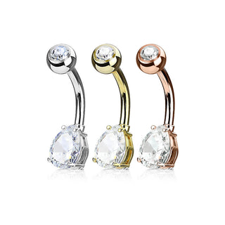Piercing ombligo Circonita Gota, 3 piezas