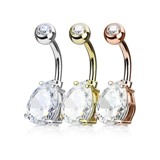 Piercing ombligo Circonita Gota, 3 piezas