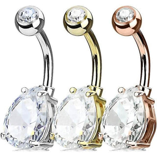 Piercing ombligo Circonita Gota, 3 piezas