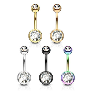 Piercing ombligo Circonita Redonda, 5 piezas