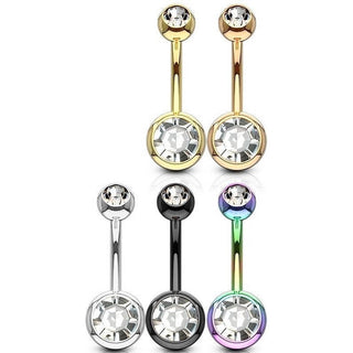 Piercing ombligo Circonita Redonda, 5 piezas