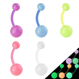 Piercing ombligo Fosforescente, 5 piezas