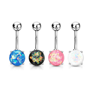 Piercing ombligo Ópalo Plata, 4 piezas