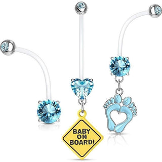 Piercing ombligo Pack Circonita, 3 piezas