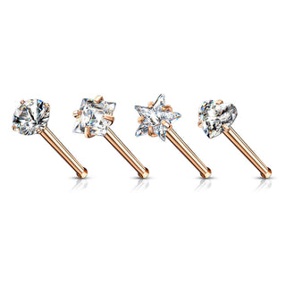 Nariz Stud Pack Circonita Plata, 4 piezas