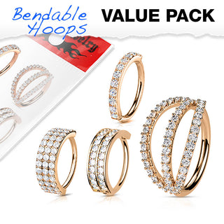 Anillo Pack Circonita Flexible, 4 piezas
