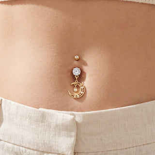 Moon Belly Button Piercings – selection on linen