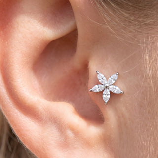 Flower Piercings – selection on linen