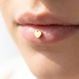 Heart Lip Piercings – selection on linen