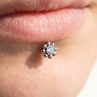 Flower Lip Piercings – selection on linen