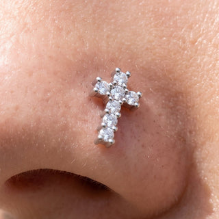 Cross Nose Piercings – selection on linen