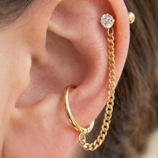 Helix Piercings with Chain – selection on linen