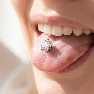 Star Tongue Piercings – selection on linen
