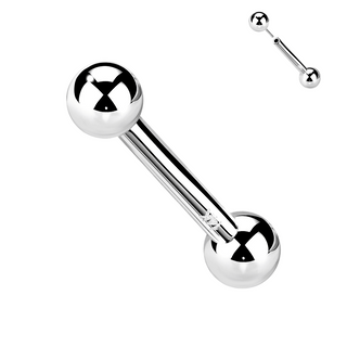 Oro 14kt Barbell Bola Push In