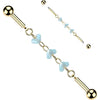 Industrial Barbell Turquoise Glass Bead Connector Chain