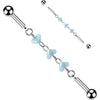 Industrial Barbell Turquoise Glass Bead Connector Chain