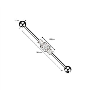 Industrial Barbell Ball Silver 3 Zirconia
