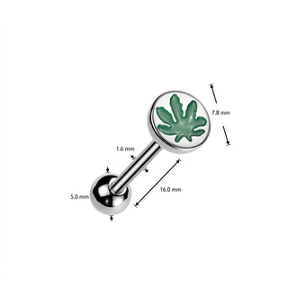 Barbell Hemp Leaf