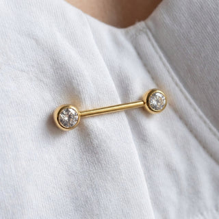 Nipple Piercing Ball Zirconia – getragen