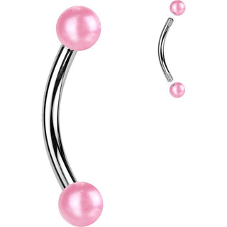 Eyebrow Piercing Acrylic Ball Pearlish Coat