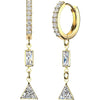 Earring Rectangle and Triangle Cubic Zirconia Dangle 1 Pair