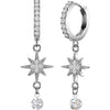 Earring Starburst Dangle with Prong Setting Cubic Zirconia 1 Pair
