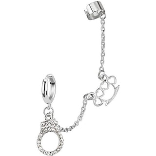 Earring Ear Cuff Silver Brassknuckle Hand Cuffs Dangle Silver Clicker