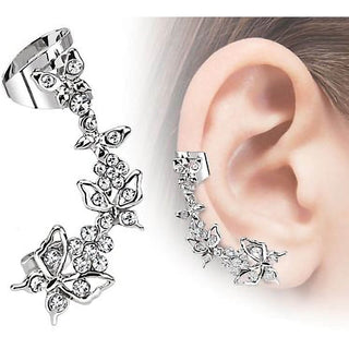 Earcuff Ear Cuff Butterfly Zirconia Bendable