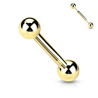 Oro 14kt Barbell Bola Push In