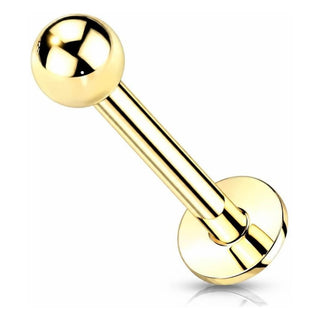 Solid Gold 14 Carat Labret Ball Push-In